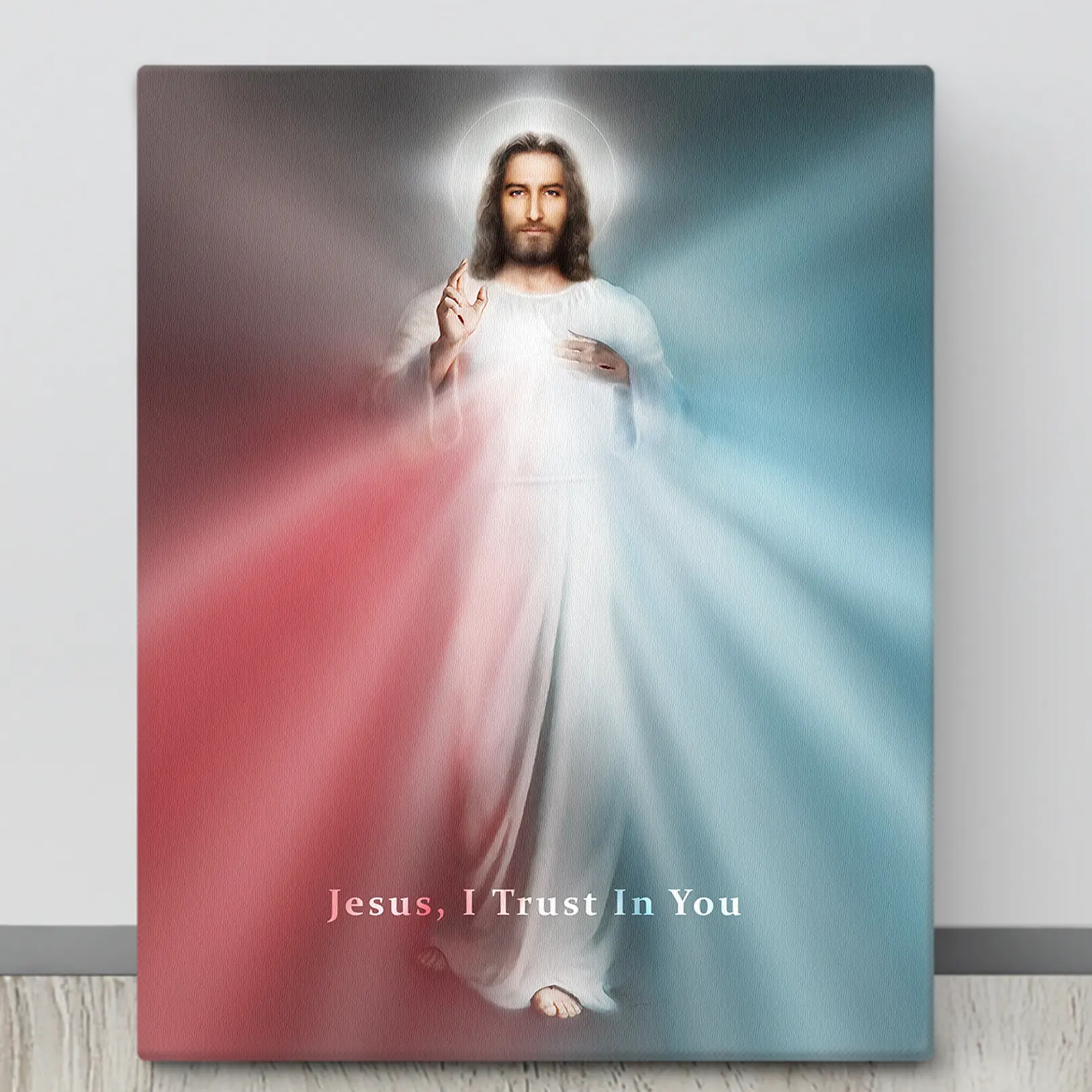 This is an image of The Divine Mercy Image as a canvas print by artist Richard L George