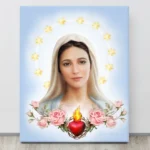 08x10 inch Gallery wrapped canvas print of the image of the Most Loving Mother with her Immaculate Heart and a crown of twelve stars with brown eyes by religious artist Richard L. George