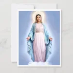 Our Lady of Medjugorje-Our Lady of Grace Full Image with Brown Eyes Note Card Front Display Image