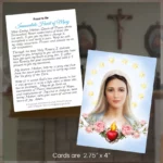 Immaculate Heart of Mary Medjugorje Prayer Card display image