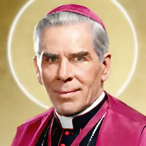 This is a Sacred art Painting of Blessed Fulton Sheen by religious artist Richard L George